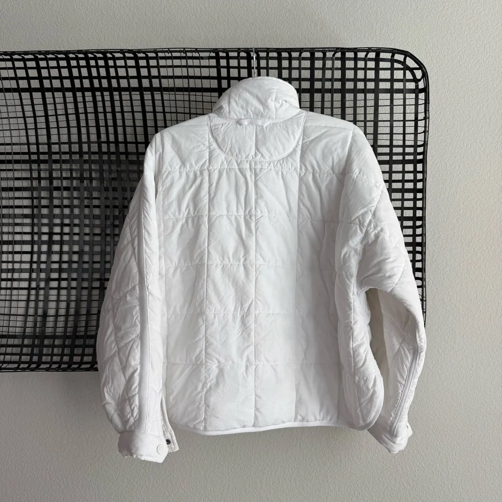 Free People White Quilted Puffer Jacket